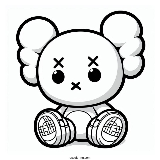 Chibi KAWS Coloring Page For Preschoolers