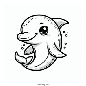 Smiling Dolphin Coloring Sheet For Kids
