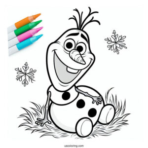 Adorable Olaf Coloring Page
