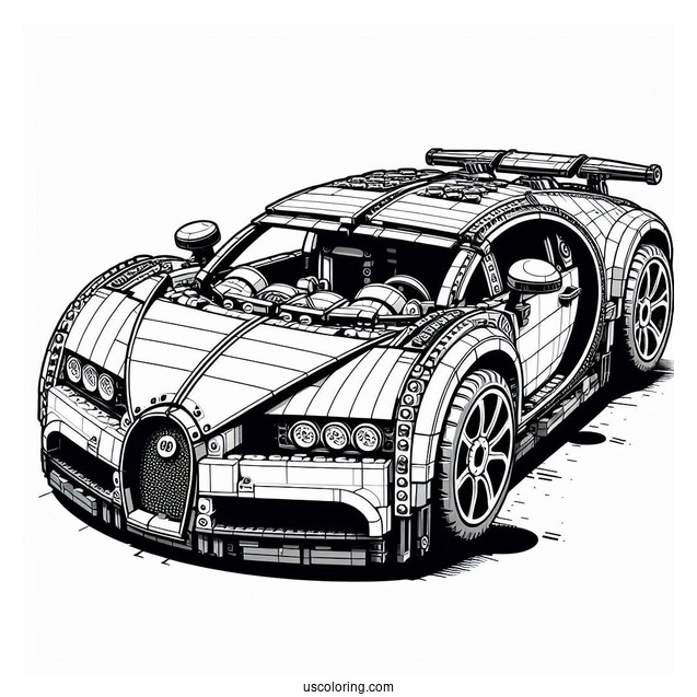 LEGO 42083 Technic Bugatti Coloring Page Chiron