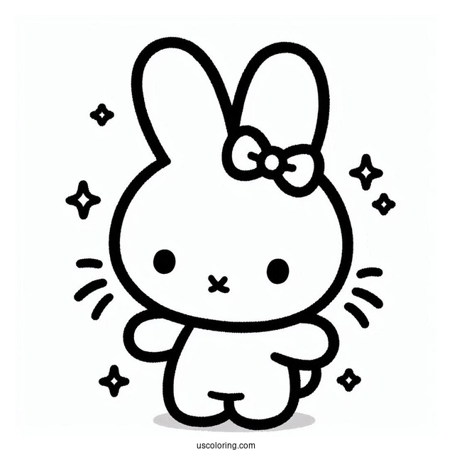 Simple Miffy Coloring Page Outline