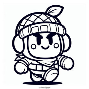 Brawl Stars Coloring Page Of Easy Smiling Mandy For Preschoolers
