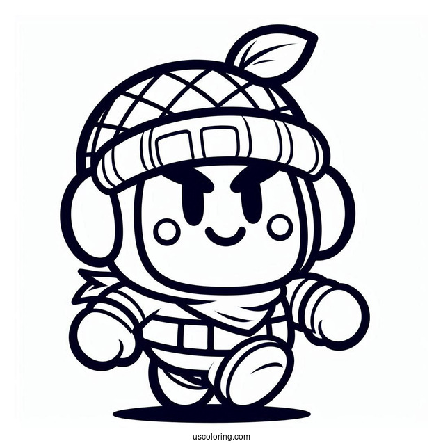 Brawl Stars Coloring Page Of Easy Smiling Mandy For Preschoolers