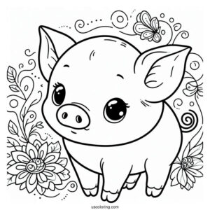 Piglet Coloring Page For Kids