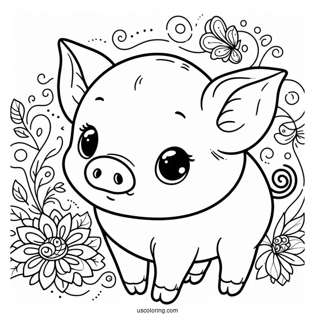 Piglet Coloring Page For Kids