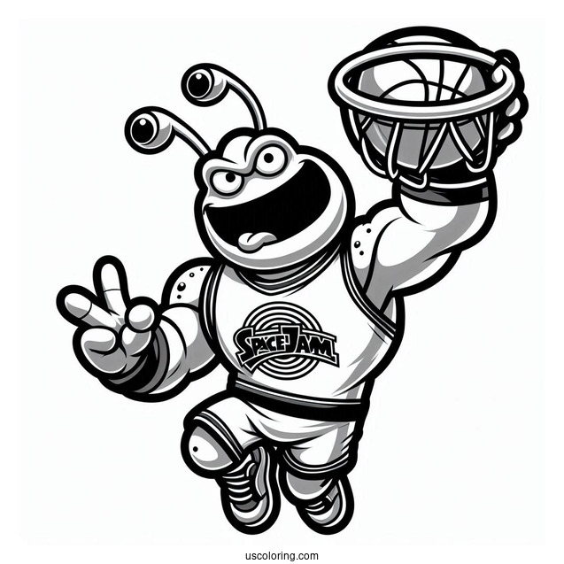 Space Jam Monstar Blanko Dunking Coloring Sheet