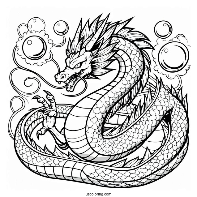 Shenron Dragon With Balls To Color
