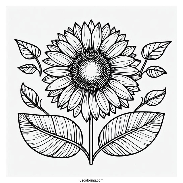 Sunflower Outline Coloring Sheet