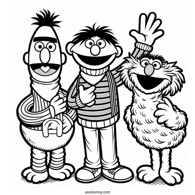 Bert, Elmo, Big Bird, Zoe, Ernie, And Count von Count