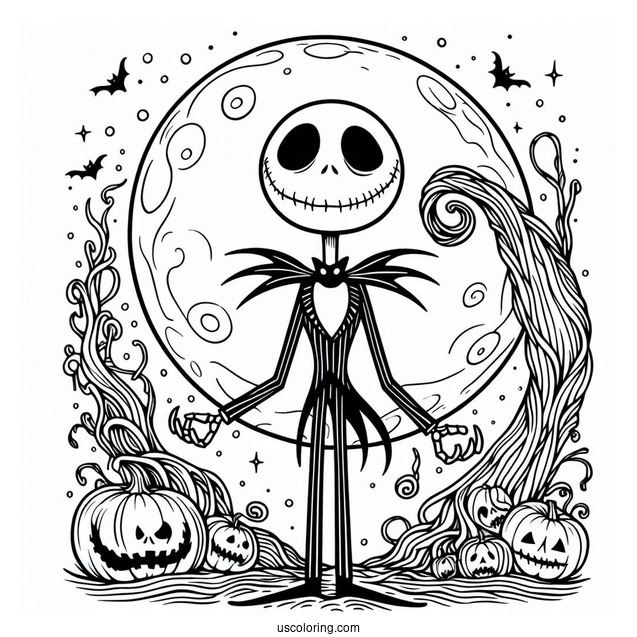 Creepy Jack Skellington Coloring In