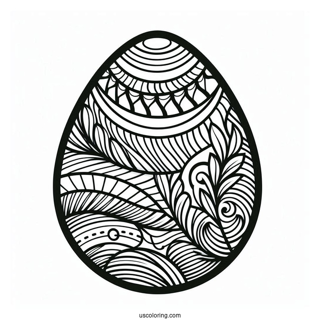 Stripes And Wavy Lines Easter Egg Design