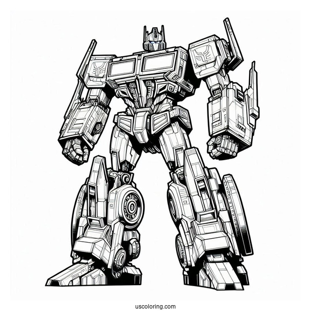 Complex Optimus Prime Coloring Page Autobot Form