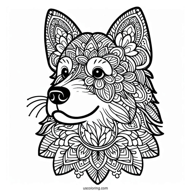 Intricate Dog Face Mandala
