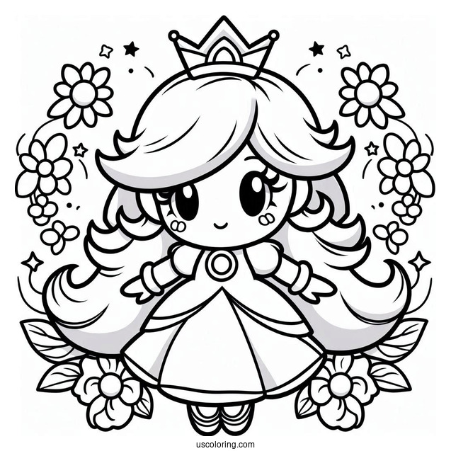 Simple Rosalina Coloring Page For Preschoolers