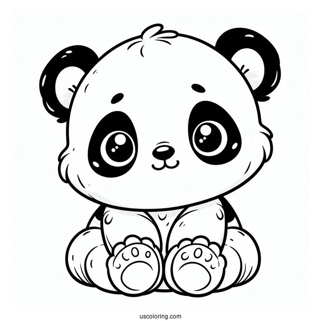 Simple Outline Of Baby Panda To Color