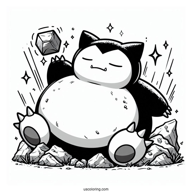 Snorlax Coloring Page Rock Smash Pokemon Card