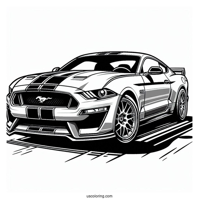 Racing Ford Mustang Picture To Color