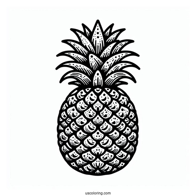 Juicy Pineapple Coloring Sheet