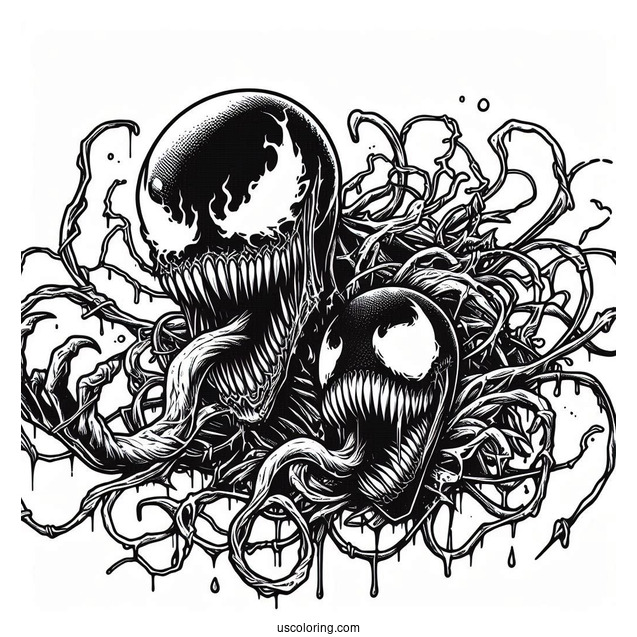 Scary Carnage Coloring Page Outline