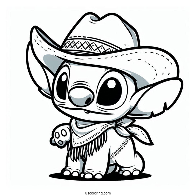 Cowboy Coloring Page Of Cowboy Stitch For Preschoolers