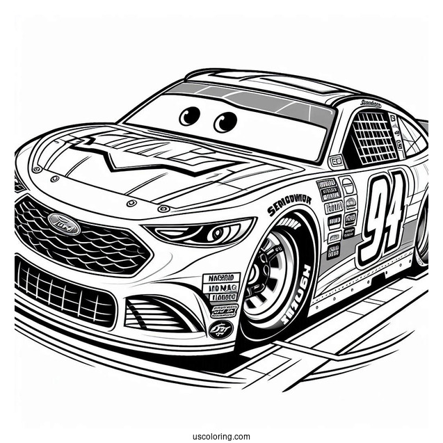 Pixar Cars Nascar Coloring Sheet