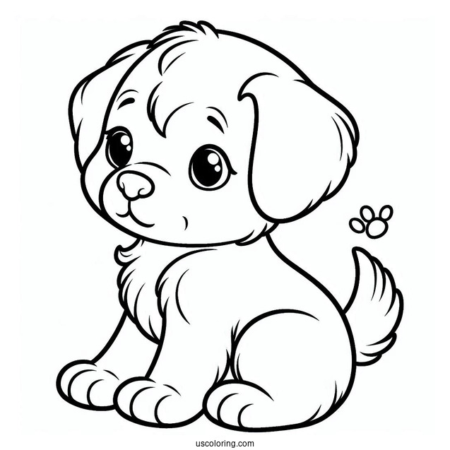 Coloring Sheet Of Puppy Outline