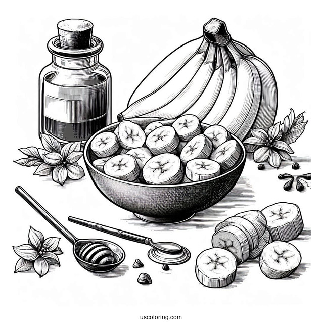 Chopped Banana With Maple Syrup To Color