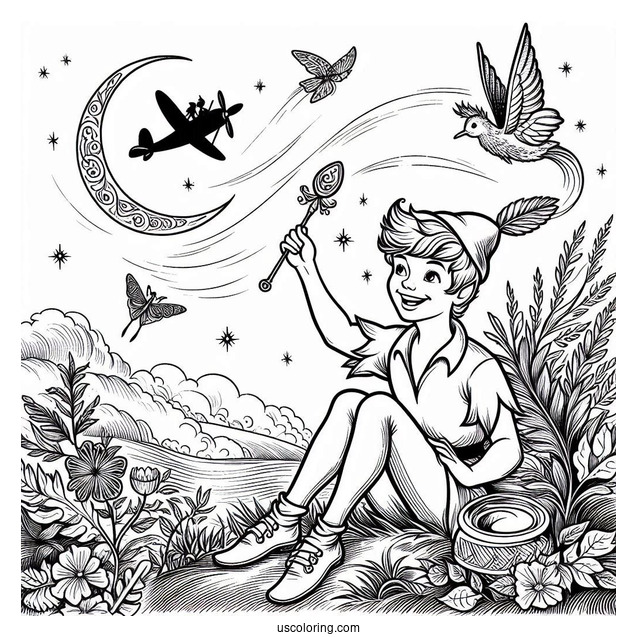 Peter Pan Coloring Page For Kids