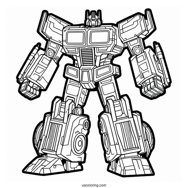 Simple Optimus Prime Coloring Page Outline