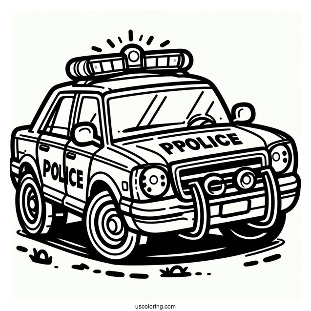 Simple Outline Of Police Car