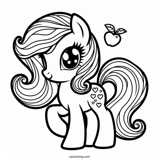 Retro Applejack Pony Coloring In