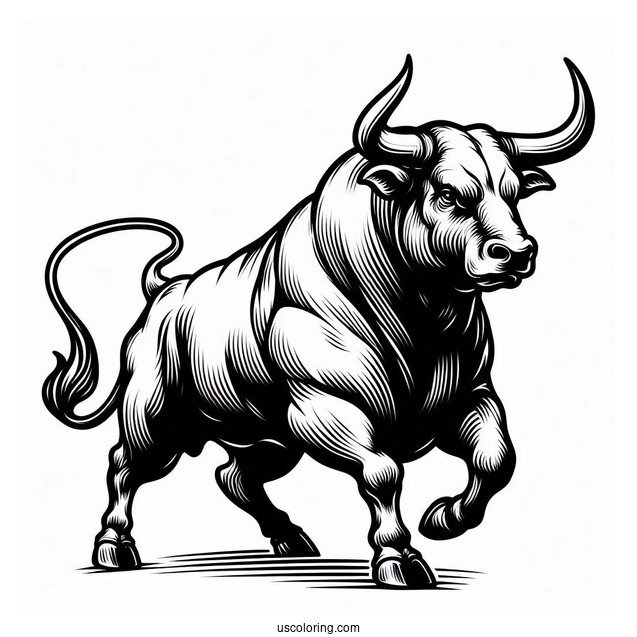 Realistic Outline Of Fighting Bull