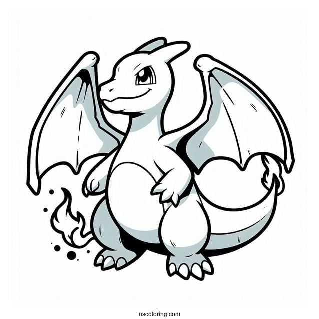 Simple Charizard Pokemon To Color
