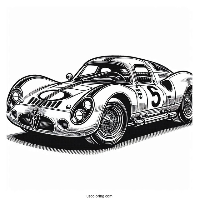 Alfa Romeo Race Car Coloring Sheet