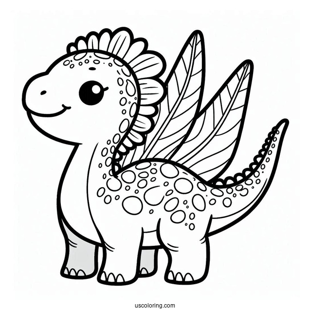 Kawaii Spinosaurus Coloring Page For Preschoolers