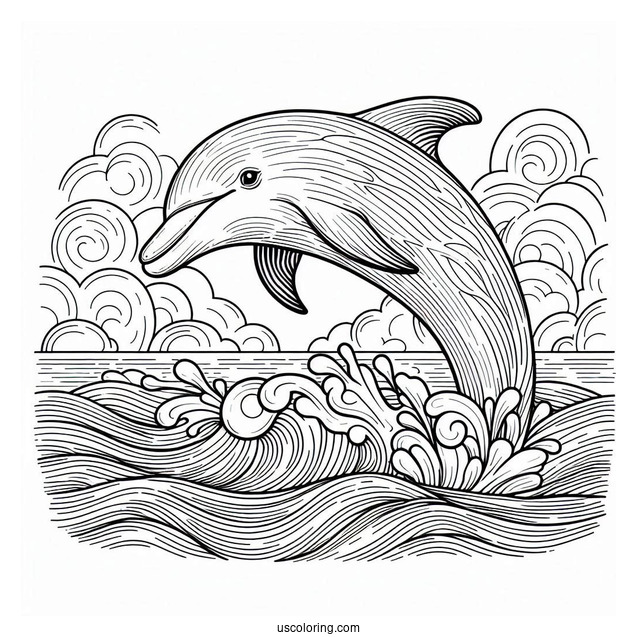 Dolphin Fins Emerging From Ocean