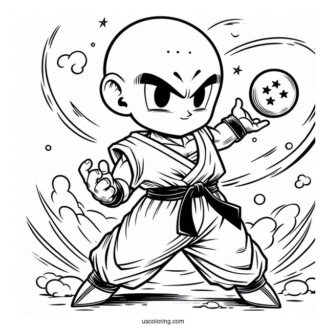 Krillin Character Coloring Page