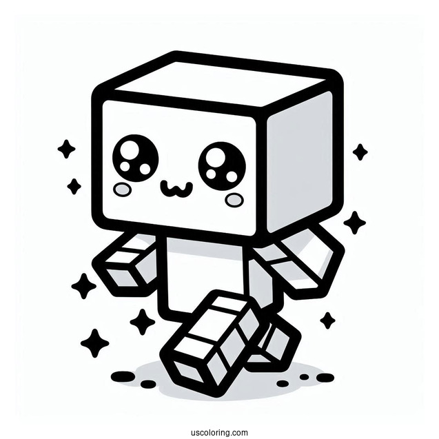 Cute Kawaii Minecraft Coloring For Preschoolers