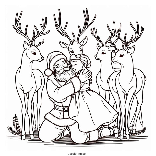 Santa Comforting Dancer The Reindeer