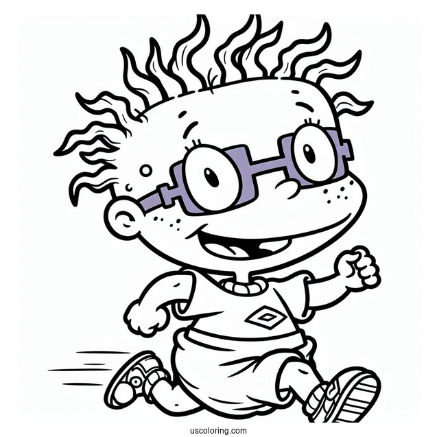 Rugrats Coloring Page Of Kawaii Kimi Finster Running For Preschoolers