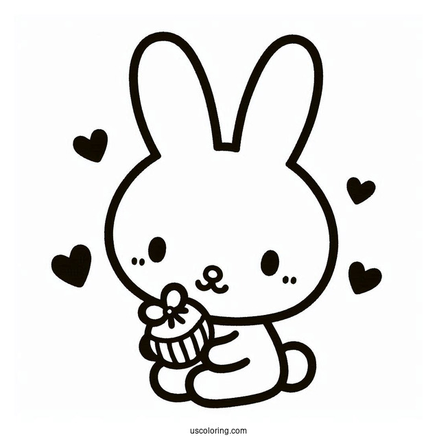 Simple Miffy Coloring Page Outline