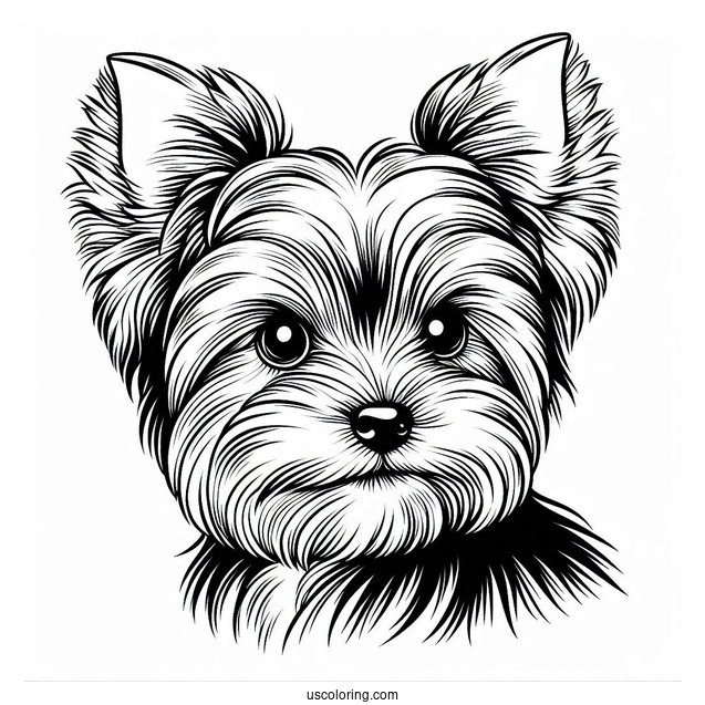 Yorkshire Terrier Coloring Page For Kids