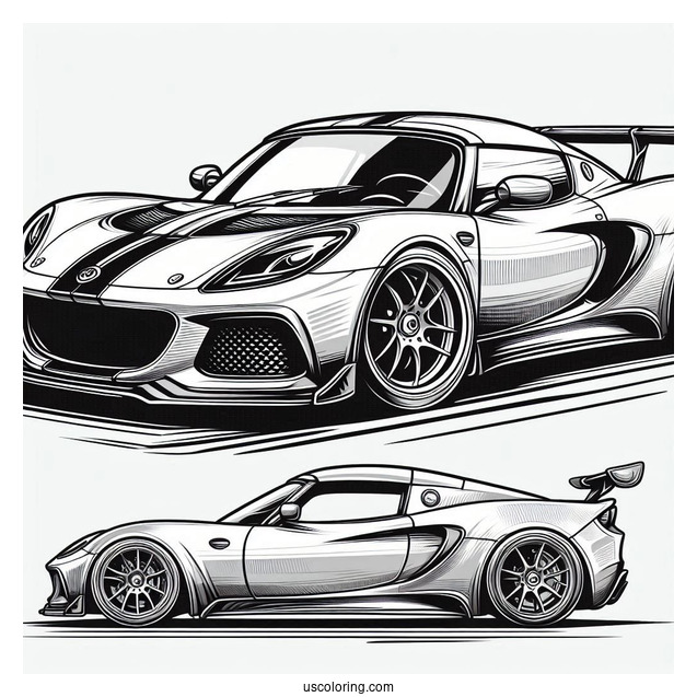 Lotus Race Car To Color For Kids
