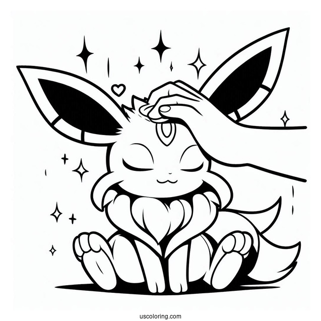Detailed Sylveon Coloring Page Rubbing Heads With Umbreon