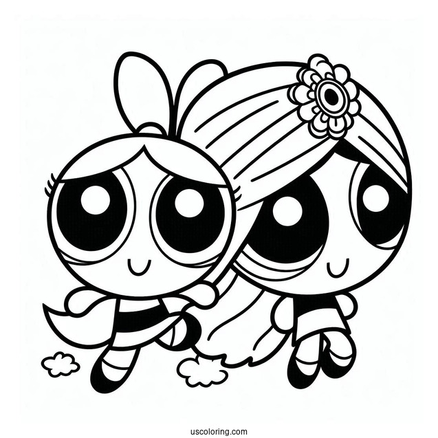 Easy Powerpuff Girls Coloring Page For Kids