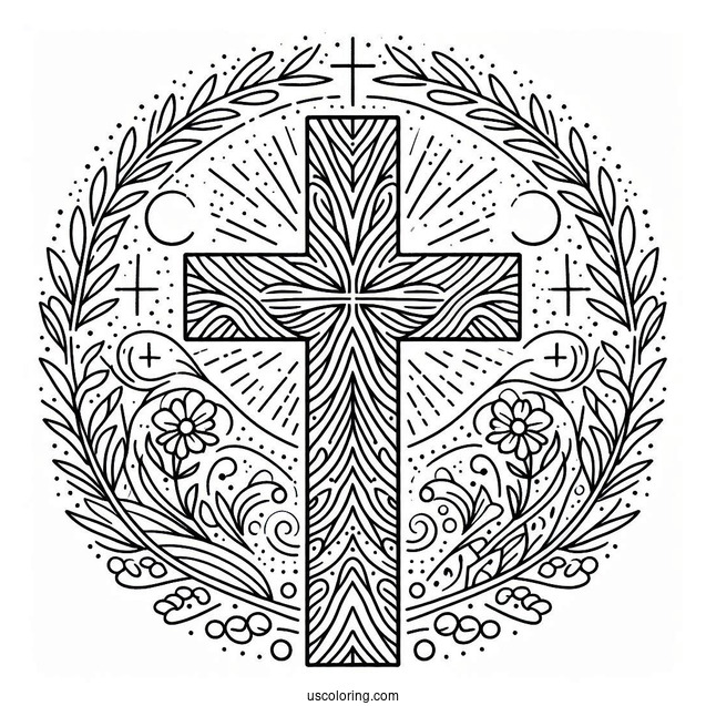 Easy Cross Coloring Page For Kids