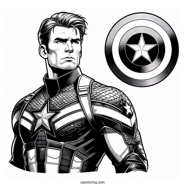 Realistic Captain America Coloring Sheet