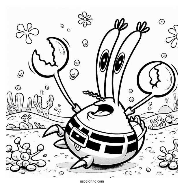 Pearl Krabs Jumping Coloring Page