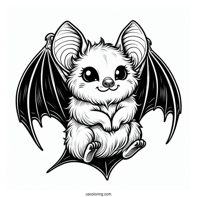 Mewitti Bat Coloring Page Getting Ready To Fly