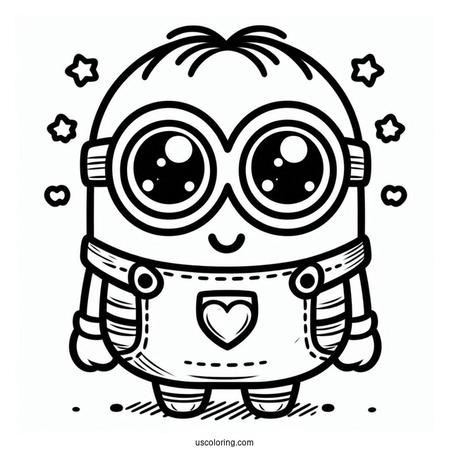 Cute Kawaii Themed Minion To Color